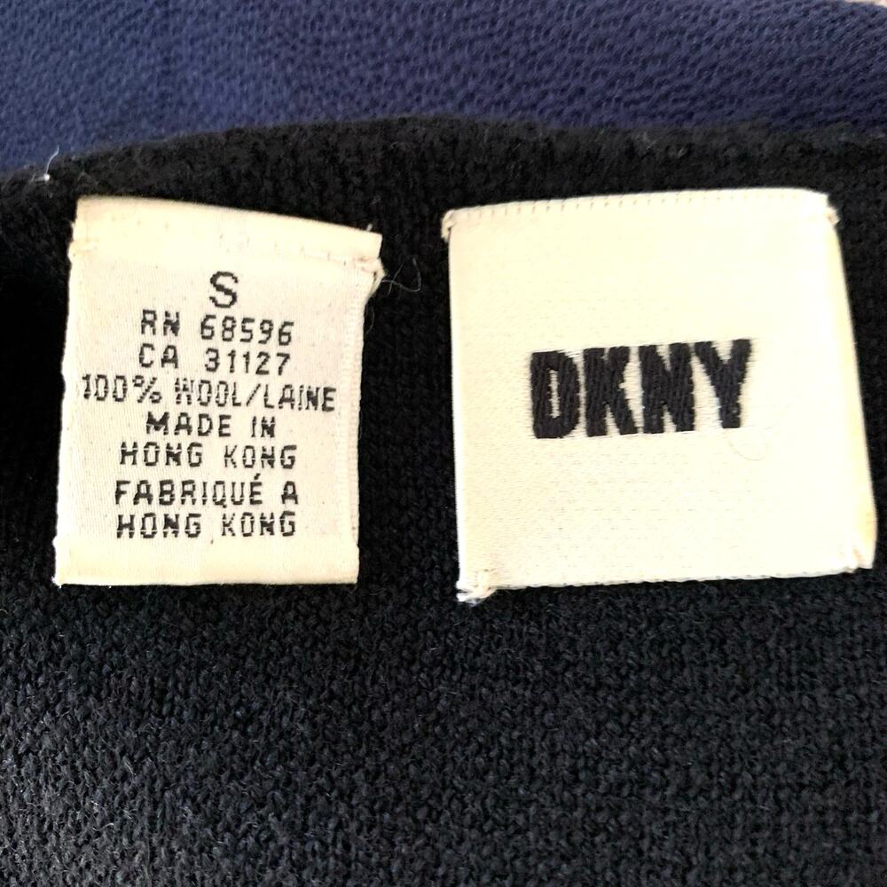 DKNY Women Vintage Wool Black Sleeveless Beaded Sweater Dress Whimsigoth Small - Picture 3 of 8